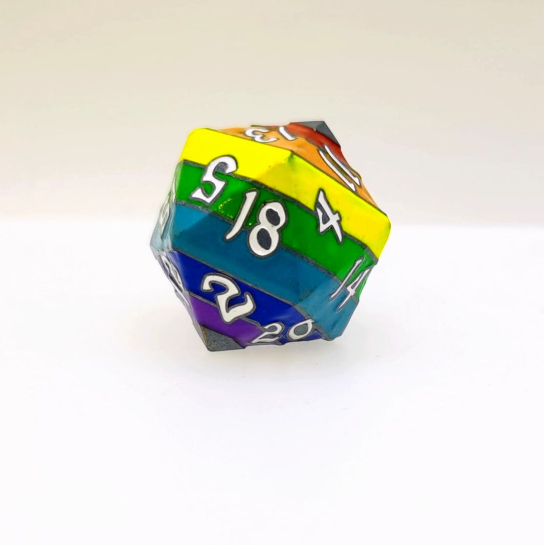 Prism Rainbow D20 dice necklace pendant with chain for D&D gamer – HYMGHO  Dice