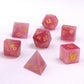 Dragon's Hoard Gemstone Polyhedral Dice Set-Pink Cat Eye