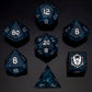 Dragon's Hoard Gemstone Polyhedral Dice Set-Blasted Sea Glass