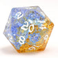 Dragon's Hoard Gemstone Polyhedral Dice Set-Blue&Yellow Two Tone Colored Glaze