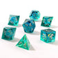 Captured Magic Handmade Sharp Edge Resin Dice-Teal