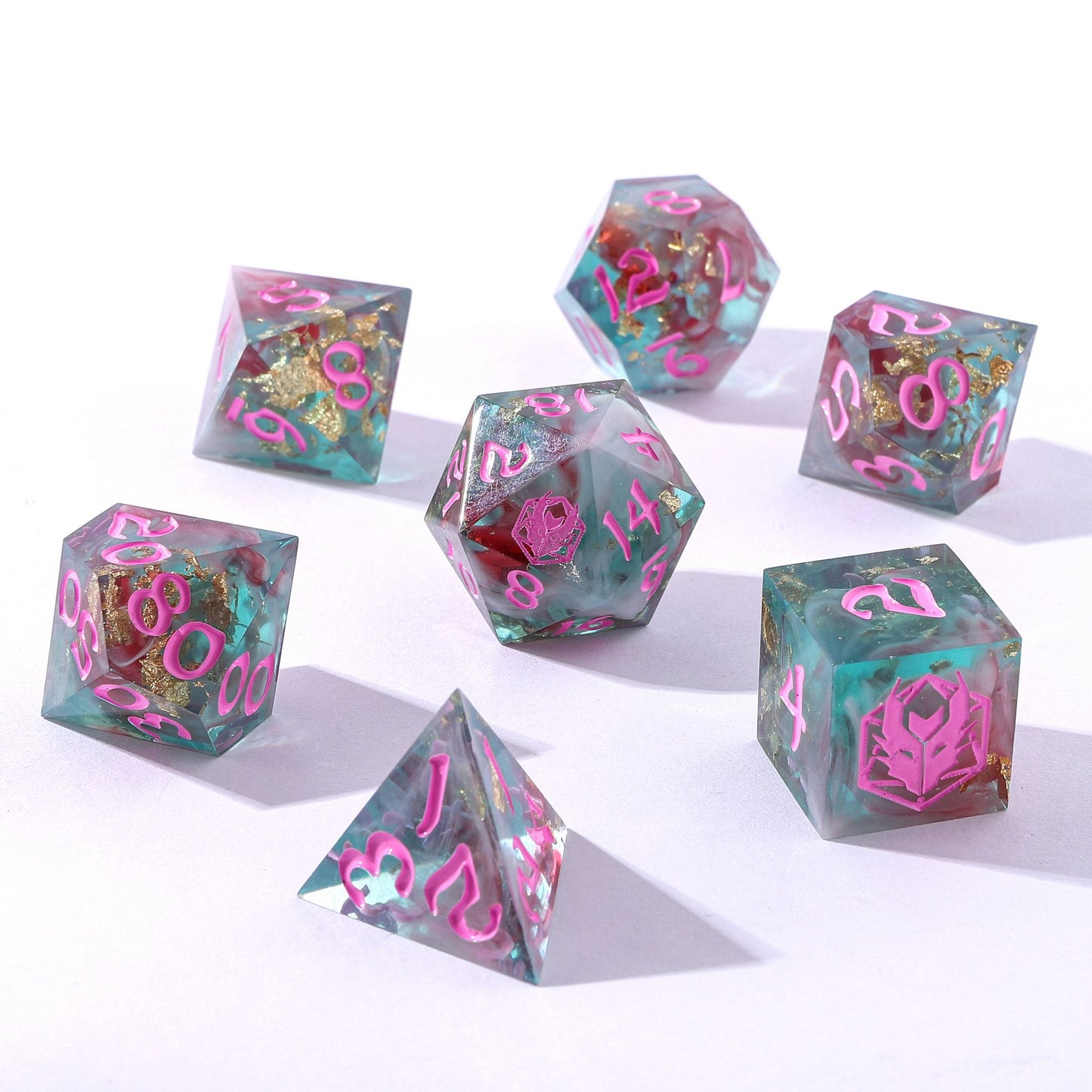 Captured Magic Sharp Edge Resin Dice Set-Interstellar Vortex