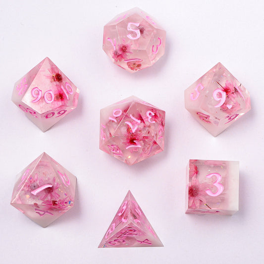 Captured Magic Sharp Edge Resin Dice Set-Sakura Cherry Blossom