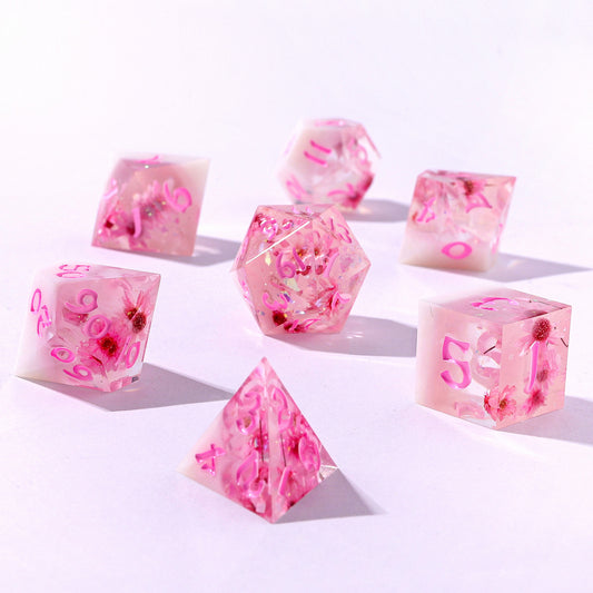 Captured Magic Sharp Edge Resin Dice Set-Sakura Cherry Blossom