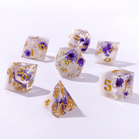 Captured Magic Sharp Edge Resin Dice Set-Cloud Blossom