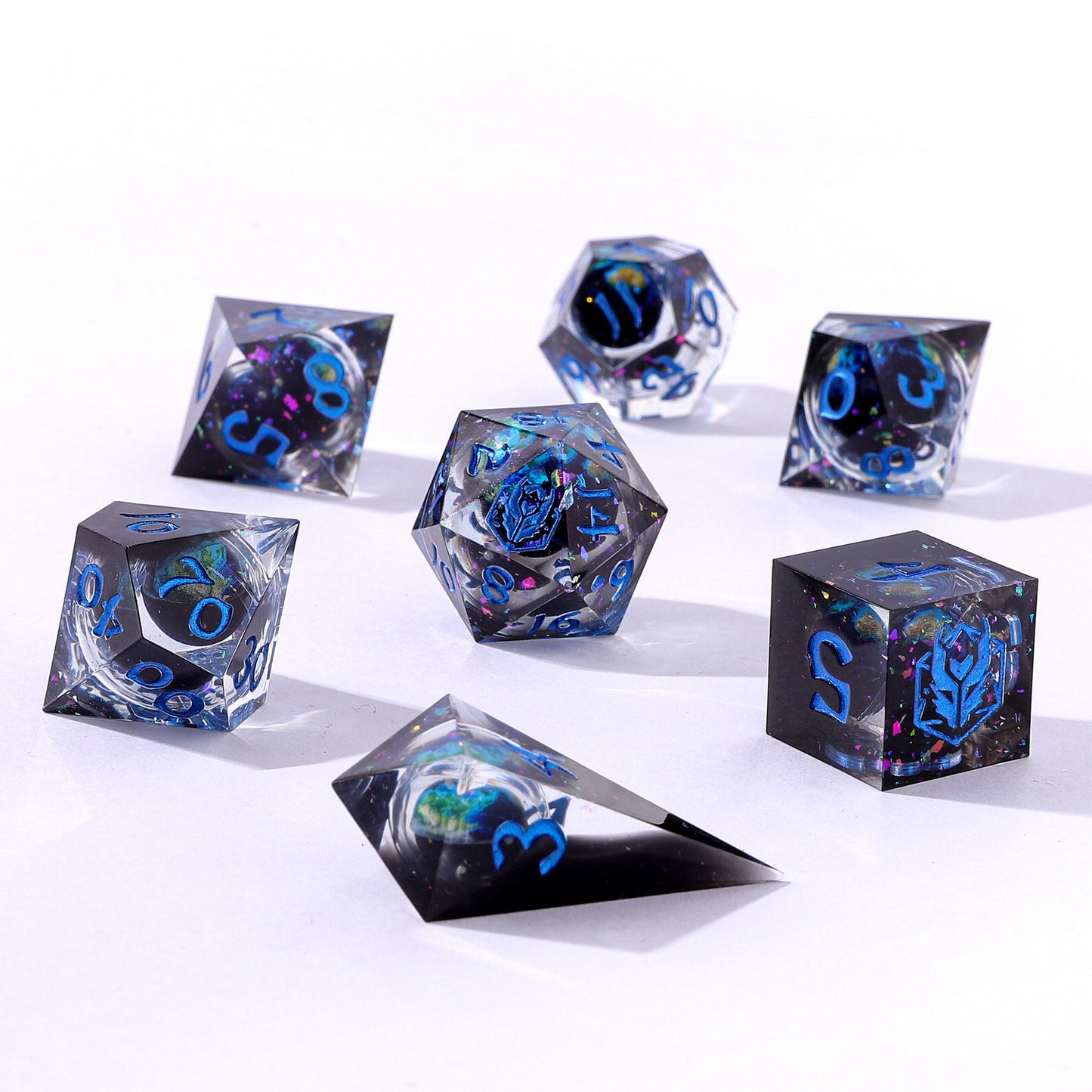 Sharp Edge Liquid Core RPG Dice Set -Alt Earth