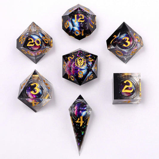 Sharp Edge Liquid Core RPG Dice Set -Mystic Orb