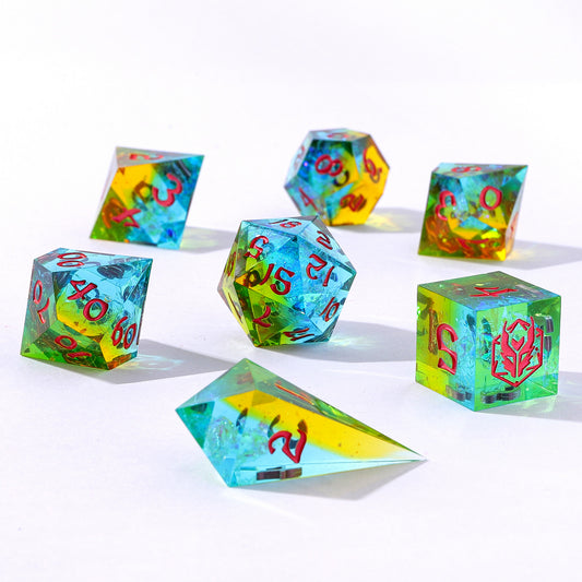 Captured Magic Sharp Edge Resin Dice Set-Living Lighting