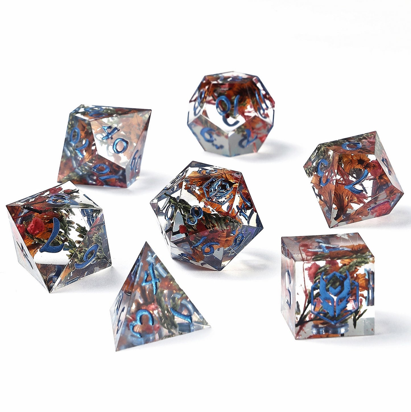 Captured Magic Sharp Edge Resin Dice Set-Dream Petals