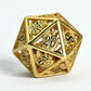 Matt Gold Hollow Dragon Dice Set Filled with Gems