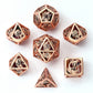 Rose Gold Hollow Dragon Dice Set Filled with Gems