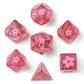 Sakura Blossom Resin Polyhedral Dice Set-Pink Ink