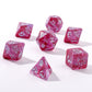 Purrfect Pink Resin Polyhedral Dice Set