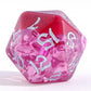 Purrfect Pink Resin Polyhedral Dice Set