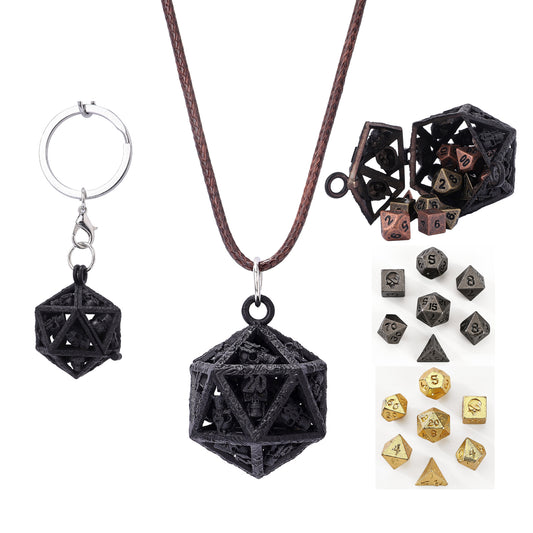 Grimskull's D20 Locket Gift Set-Matt Black