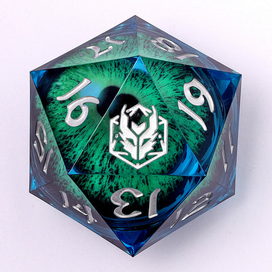 Sharp Edge Liquid Core 55mm Chonk D20-Titan's Eye w/LED Light