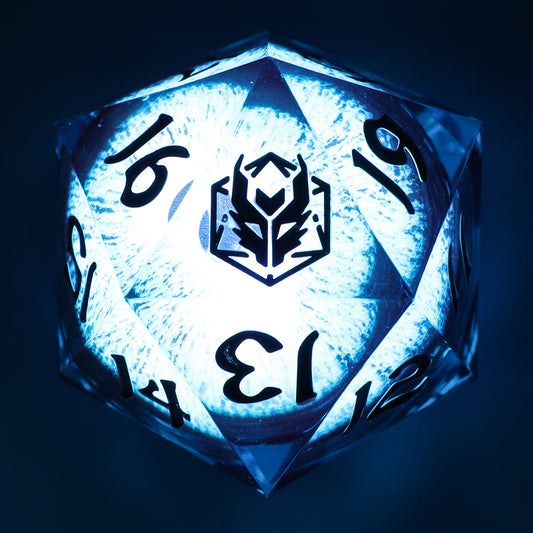 Sharp Edge Liquid Core 55mm Chonk D20-Titan's Eye w/LED Light