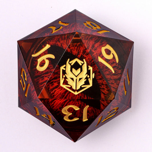 Sharp Edge Liquid Core 55mm Chonk D20-Blood Eye w/LED Light