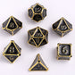 Gold with Black enamel Bone Collector Solid Metal Dice Set