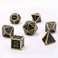 Gold with Black enamel Bone Collector Solid Metal Dice Set