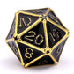 Gold with Black enamel Bone Collector Solid Metal Dice Set