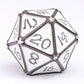 Gunmetal with White Enamel Bone Collector Solid Metal Dice Set