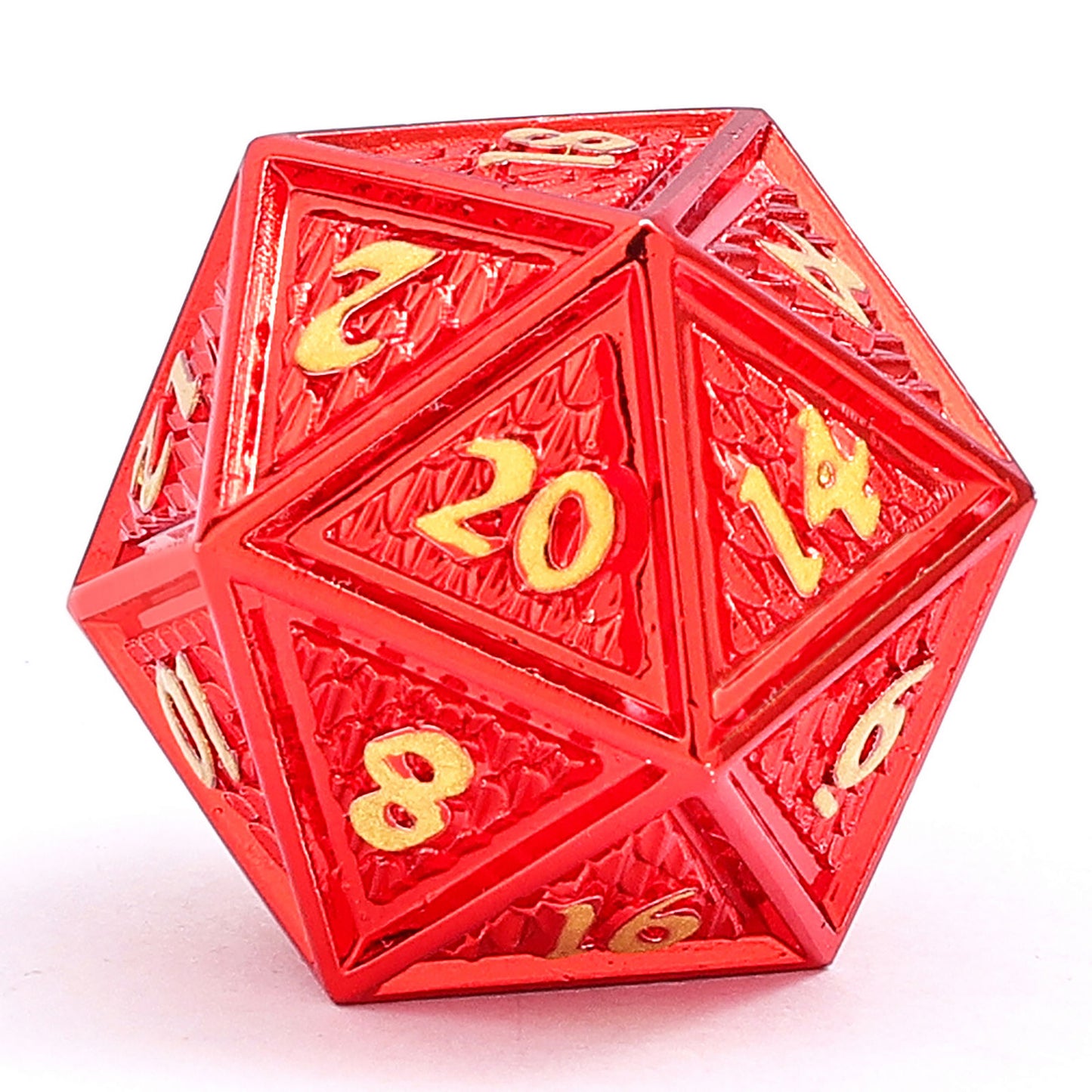 Behemoth Red w/Gold Solid Metal Dice Set