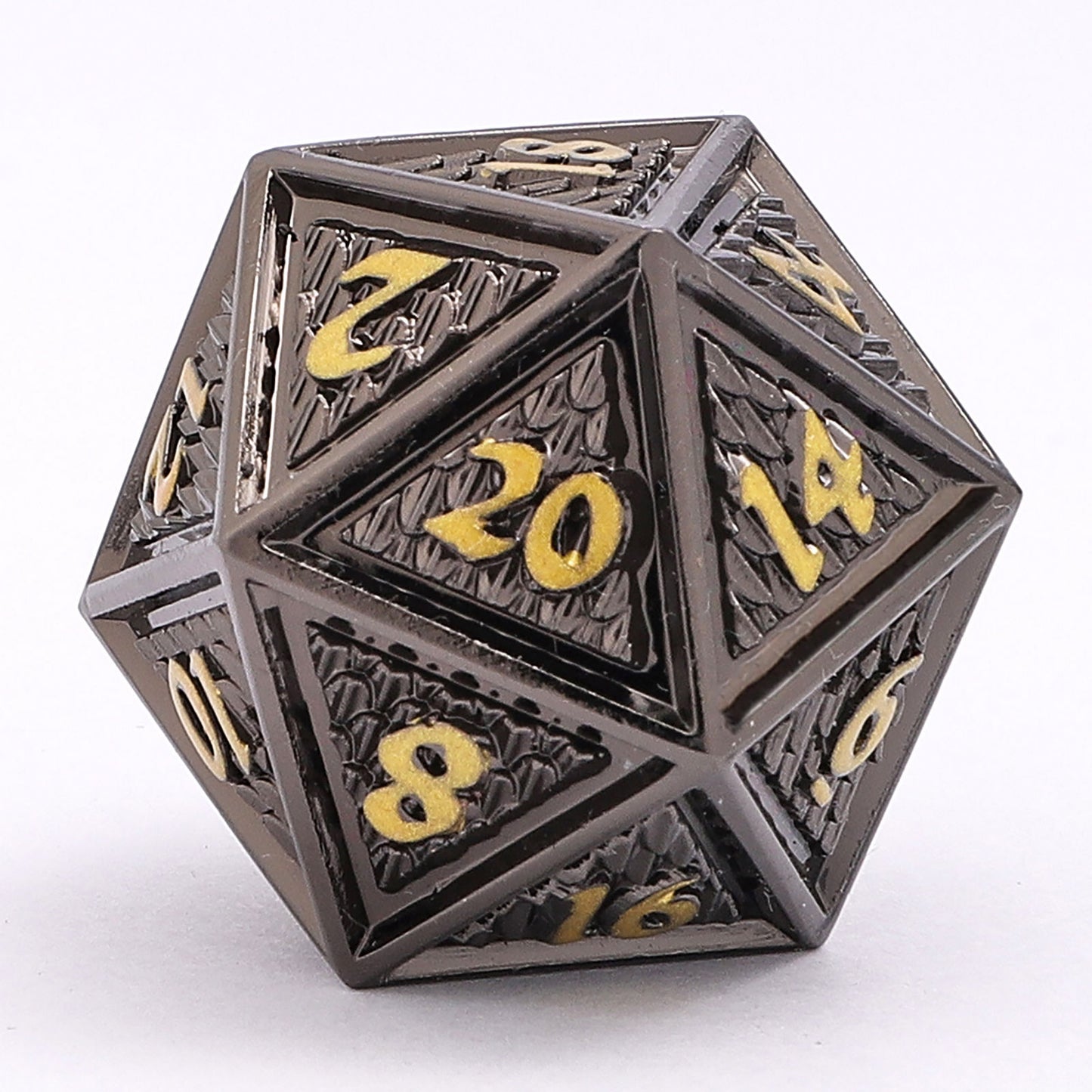 Behemoth Gunmetal w/Gold Solid Metal Dice Set