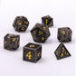 Behemoth Gunmetal w/Gold Solid Metal Dice Set