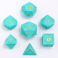 Behemoth Turquoise w/Gold Solid Metal Dice Set