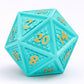 Behemoth Turquoise w/Gold Solid Metal Dice Set