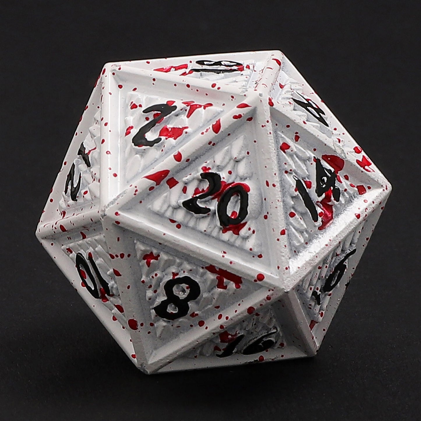 Behemoth Matt White w/Blood Spitters Solid Metal Dice Set