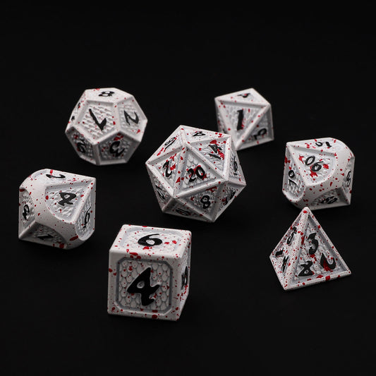 Behemoth Matt White w/Blood Spitters Solid Metal Dice Set