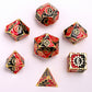 Gears of Fate Solid Metal Dice Set-Gold w/Red&Black