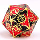 Gears of Fate Solid Metal Dice Set-Gold w/Red&Black