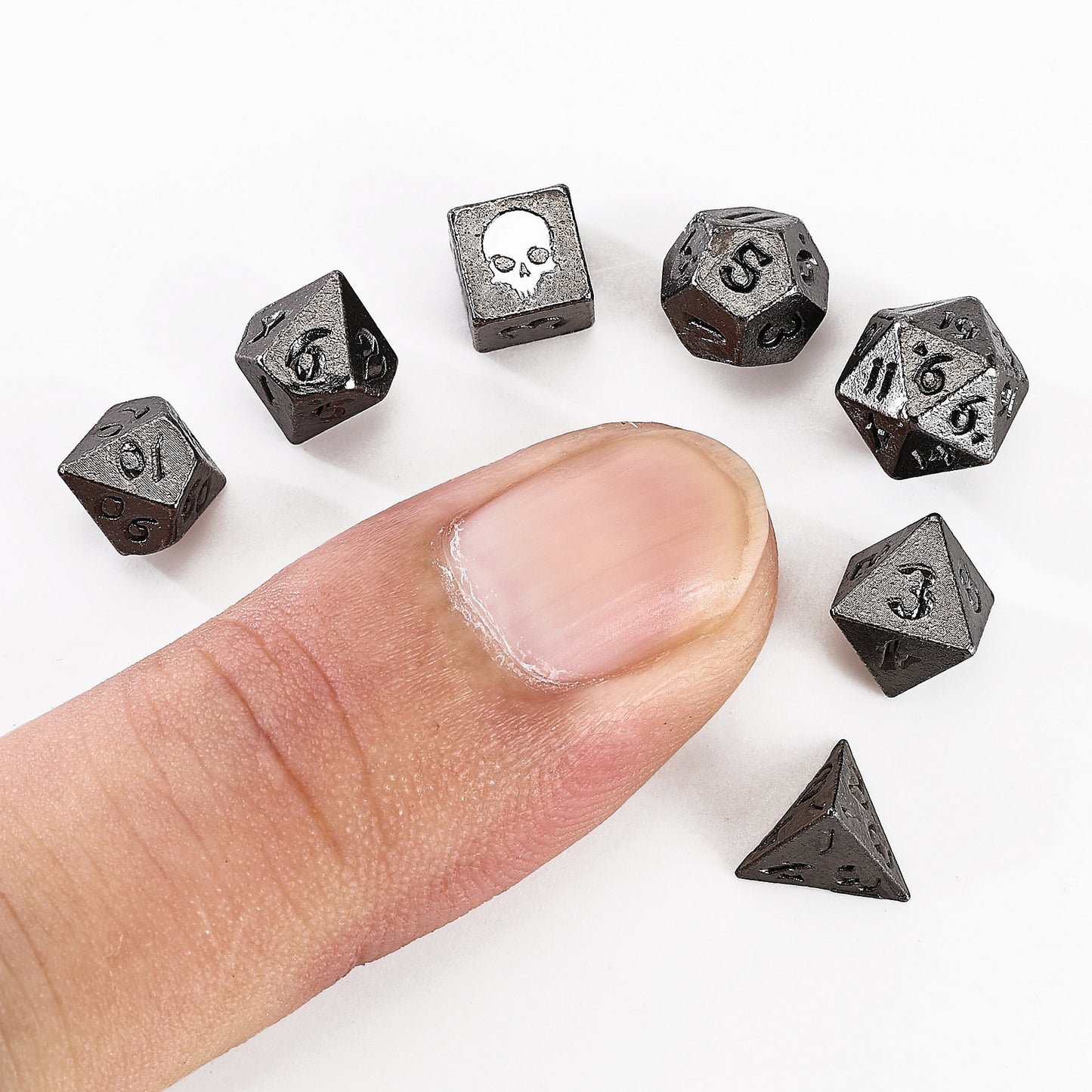 Unseeli Tiny Dice Set in Potion Bottle-Gunmetal