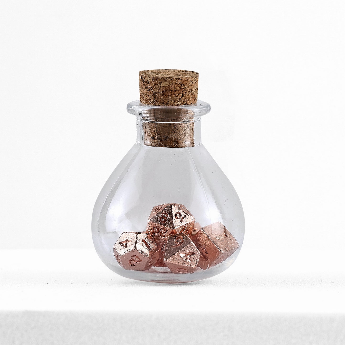 Unseeli Tiny Dice Set in Potion Bottle-Rose Gold