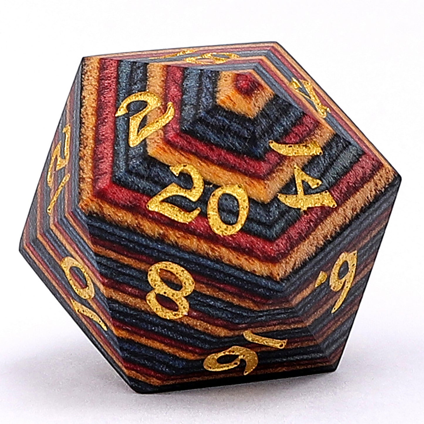 Dragon's Hoard 7 Piece RPG Wooden Dice Set-Rainbow Wood