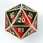 Behemoth 45mm Solid Metal D20 Spin Down -Gold w/Red&Black