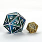 Behemoth 45mm Solid Metal D20 Spin Down -Silver w/Green&Blue