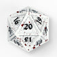 Behemoth 45mm Solid Metal D20 Spin Down -Matt White w/Blood Red