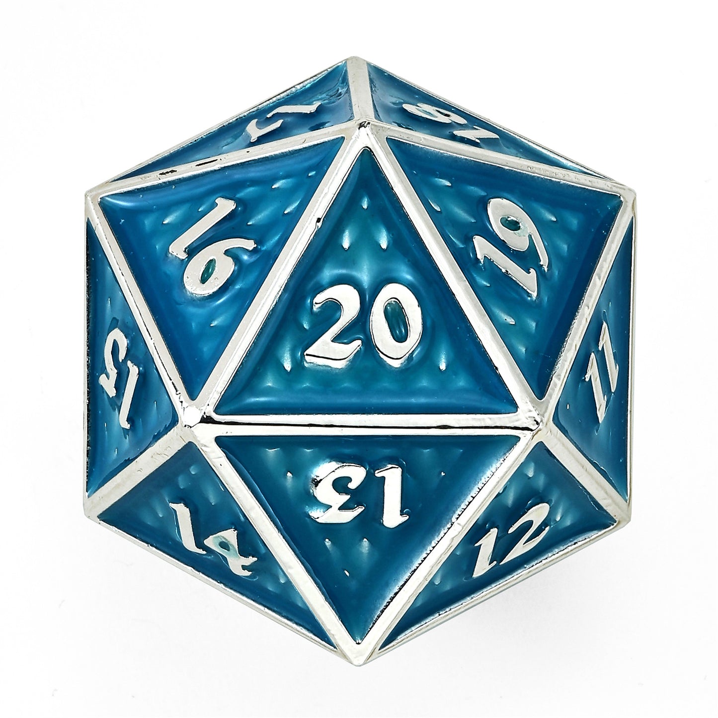 45mm Metal Behemoth Spindown D20 - Glow in the dark Blue