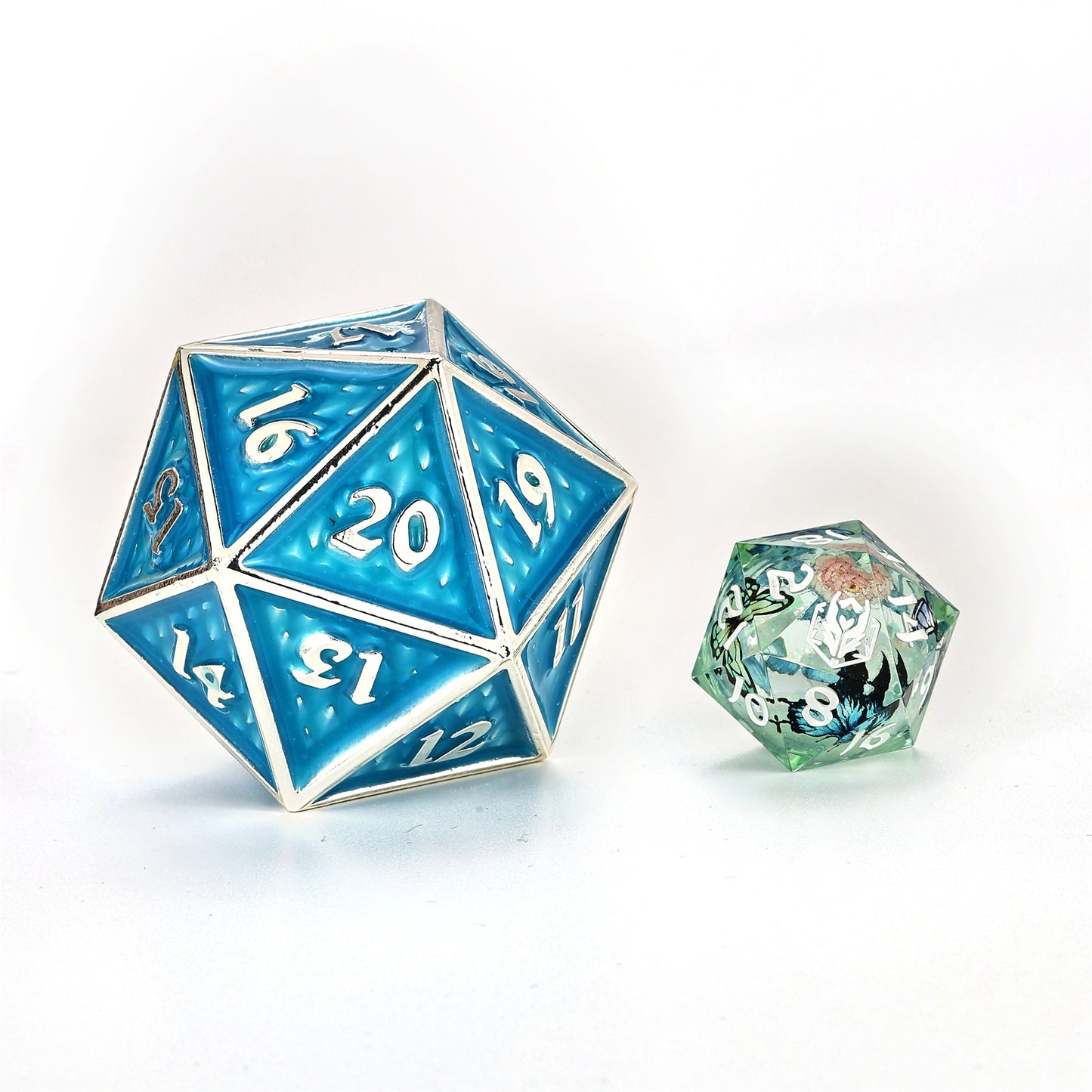 45mm Metal Behemoth Spindown D20 - Glow in the dark Blue