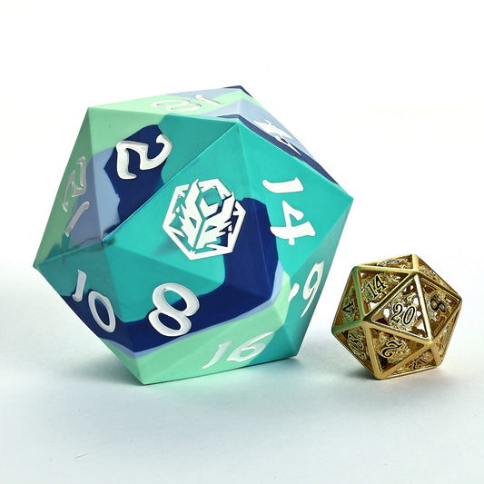 55MM Chonk Rubber Silicon D20-The Ice Ball