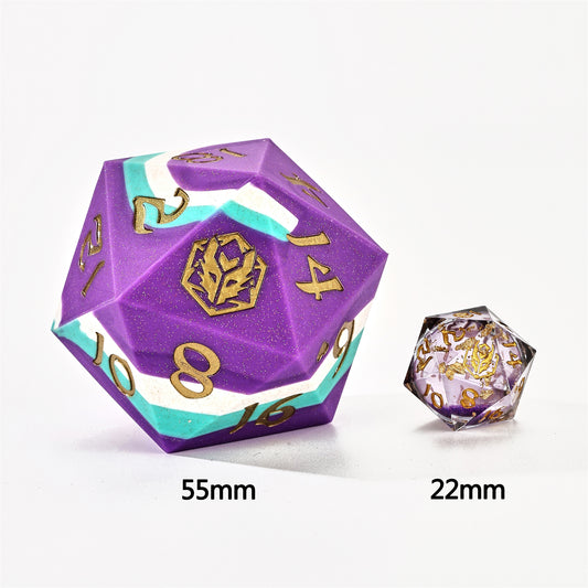 55MM Chonk Rubber Silicon D20 - Celestial Gleam