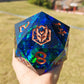 Captured Magic 100mm Chonk D20 - Red & Blue