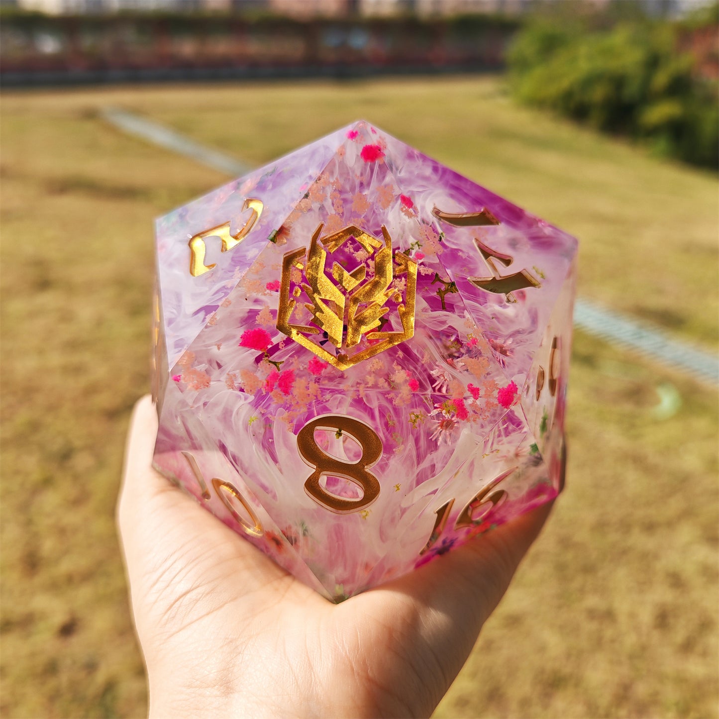 Captured Magic 100mm Chonk D20 - Flower Storm