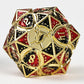 Fighter Solid Metal Polyhedral Dice Set-Gold w/Red&Black