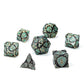 Fighter Solid Metal Polyhedral Dice Set-Ancient Bronze w/Glitter Green