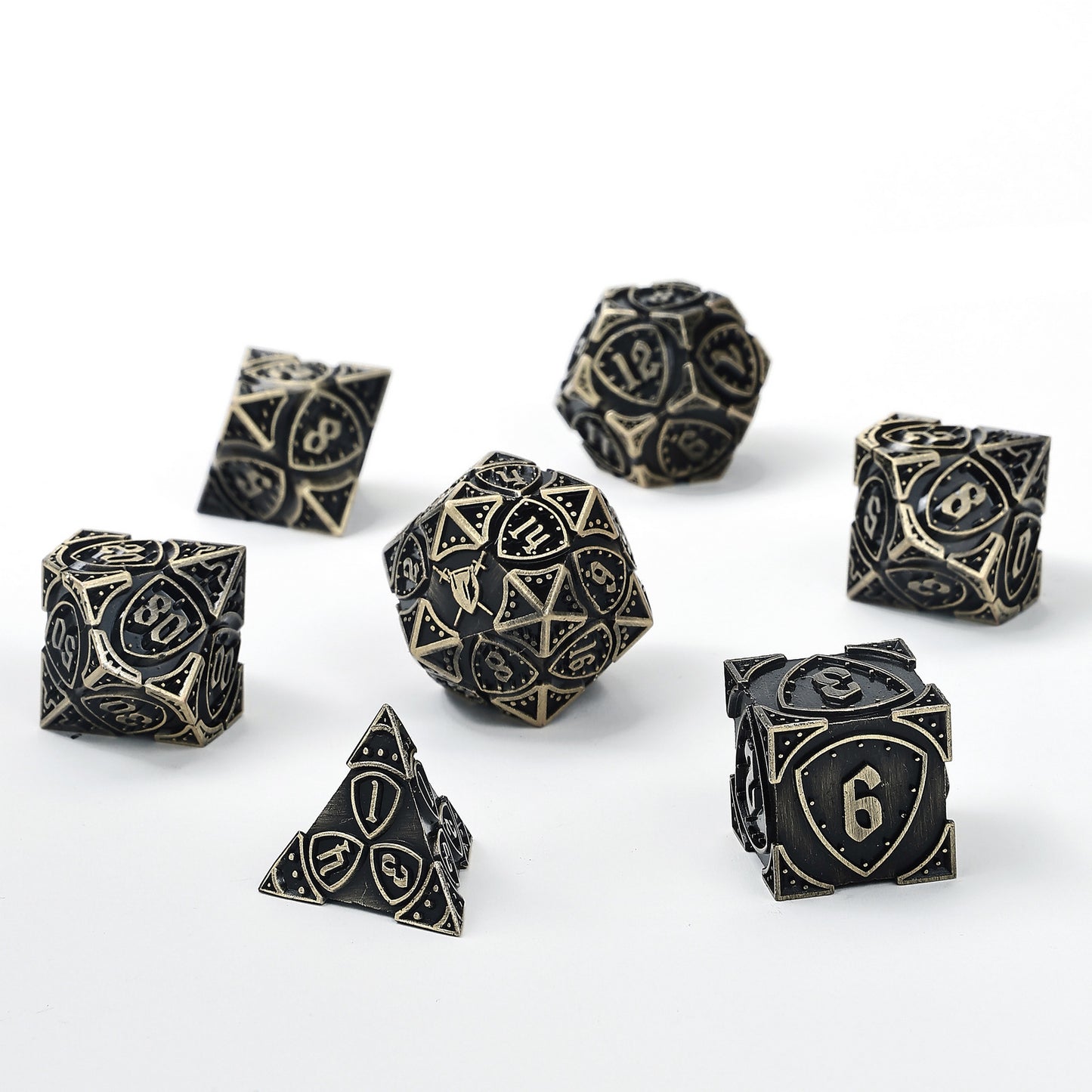 Fighter Solid Metal Polyhedral Dice Set-Ancient Bronze